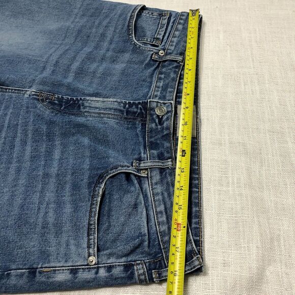 Everlane Jeans Women 33 Curvy Cheeky Ankle High Rise Raw Hem Distressed Boho - Picture 13 of 16